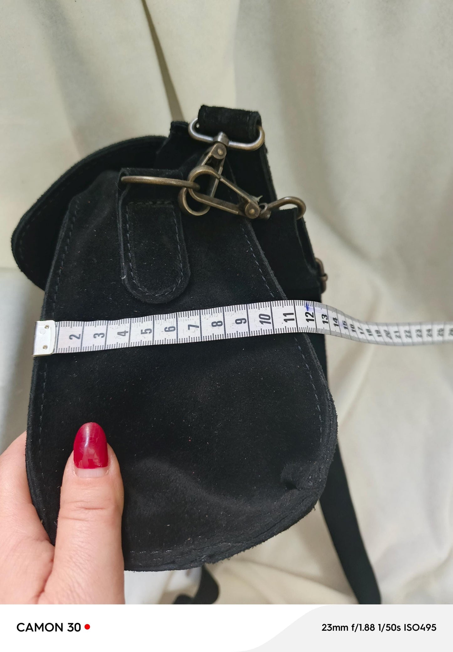 Women's suede bag model name kephren black ,made of genuine leather