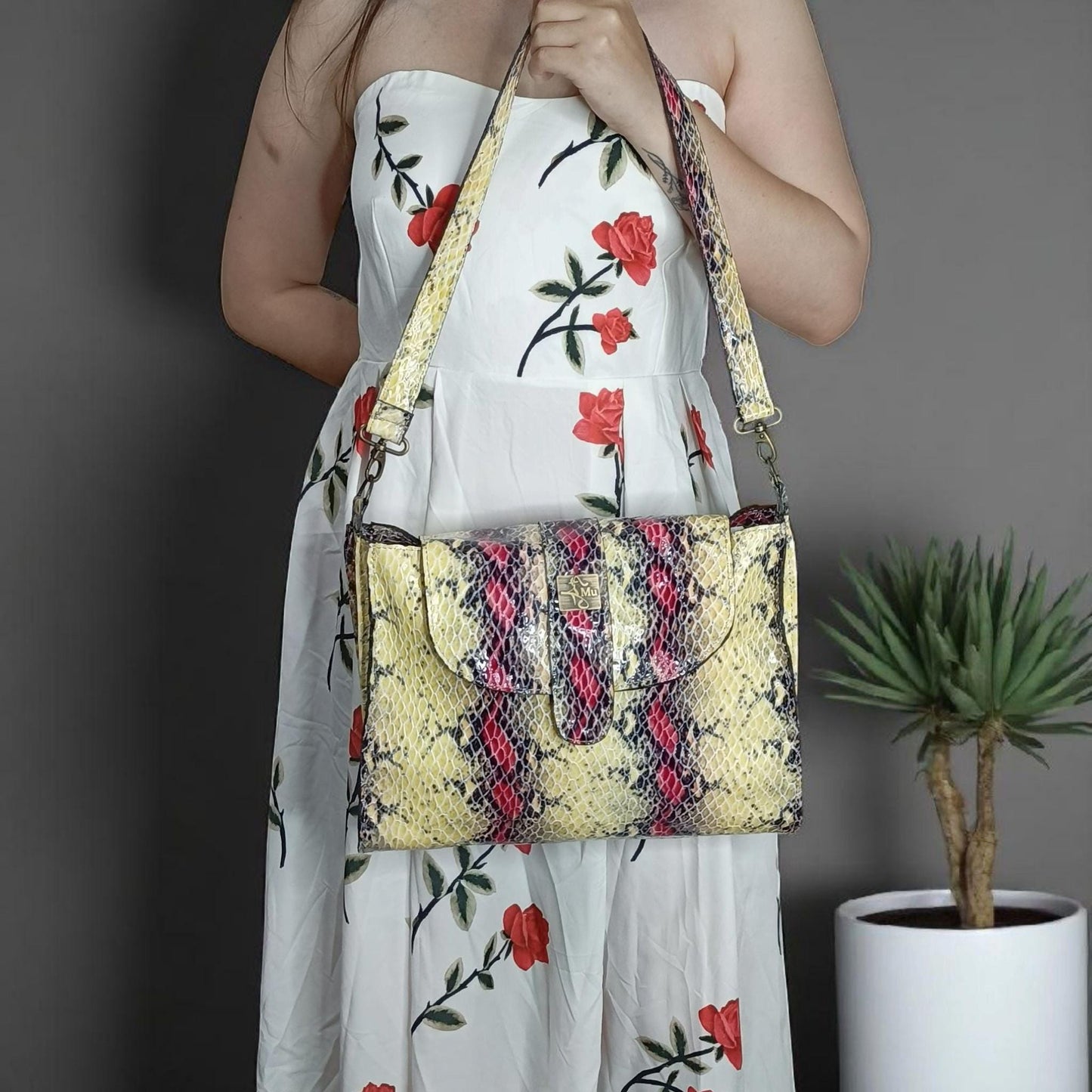 Genuine leather tote bag, shoulder bag