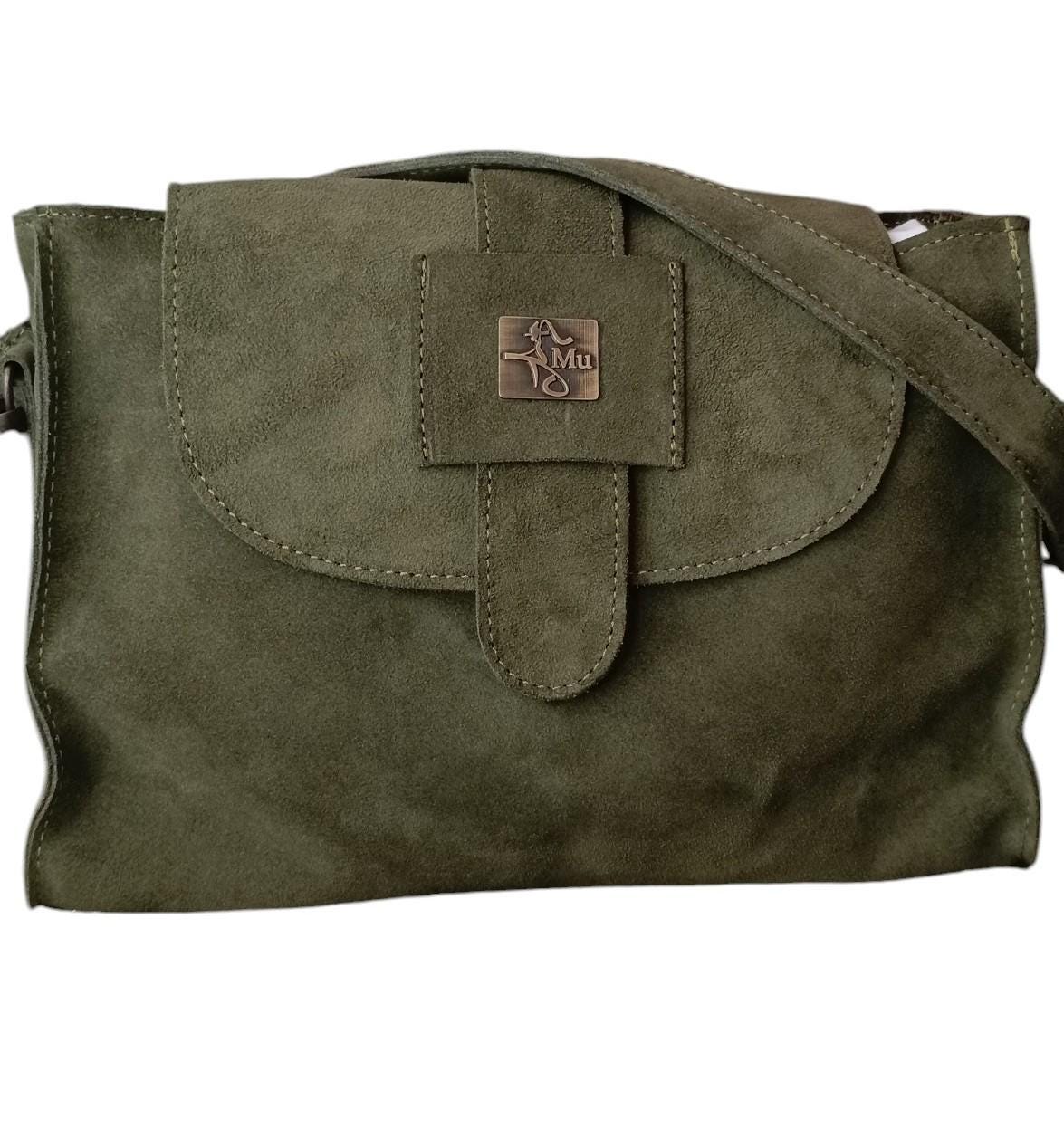 genuine suede leather shoulder bag