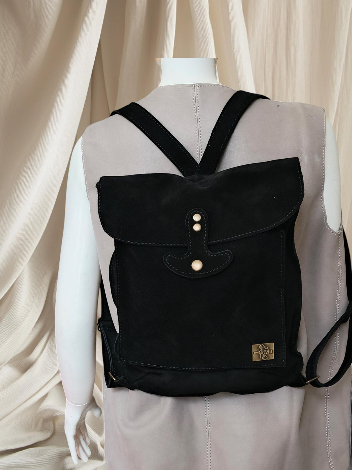 Women's backpack ,genuine suede leather