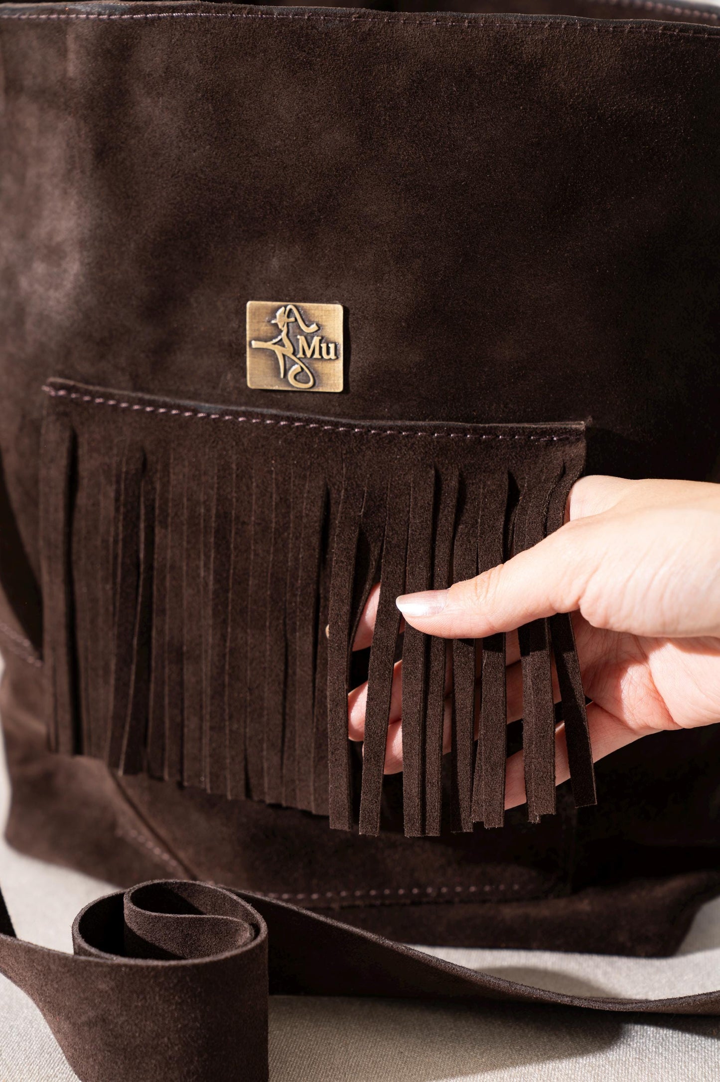 Genuine Leather Shoulder Bag: Fringe Design, Long & Short Straps