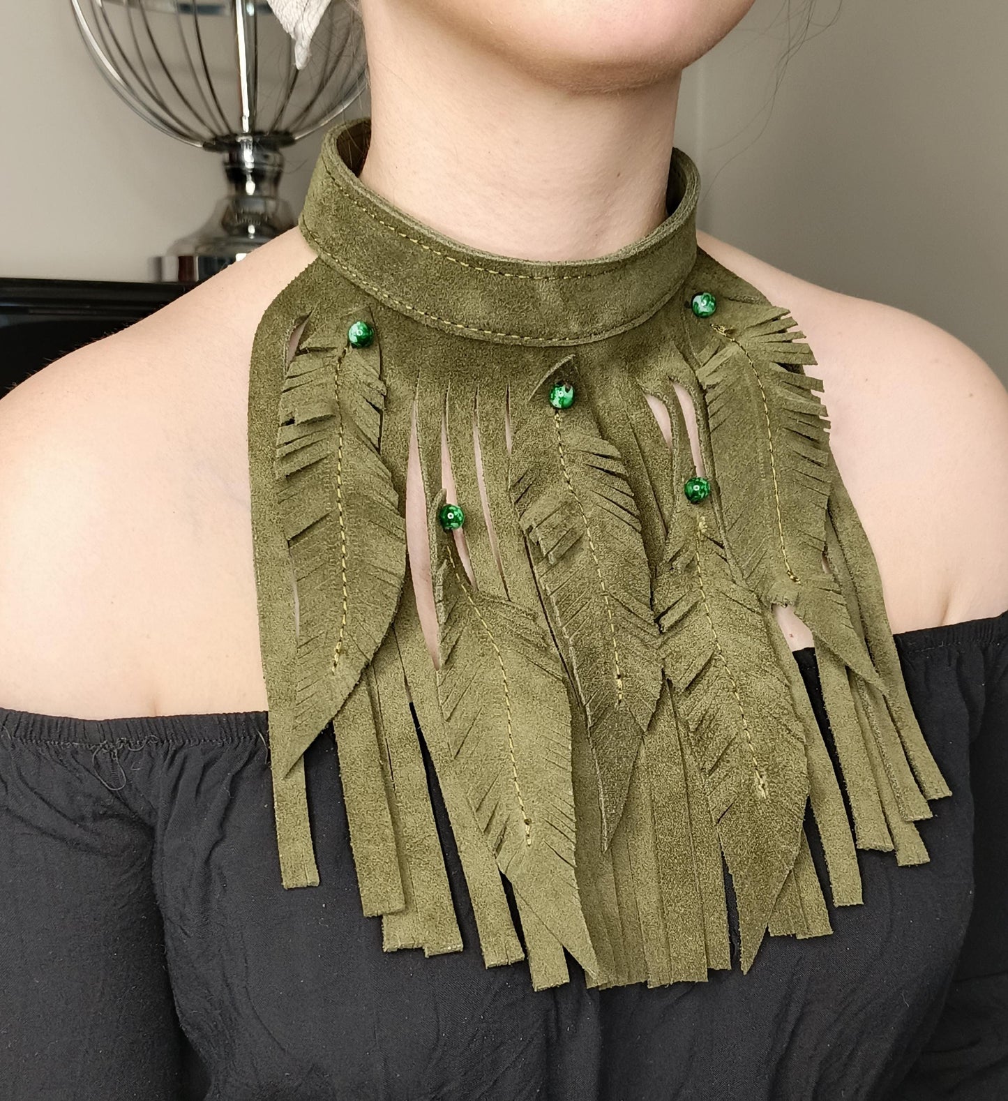 Genuine leather necklace