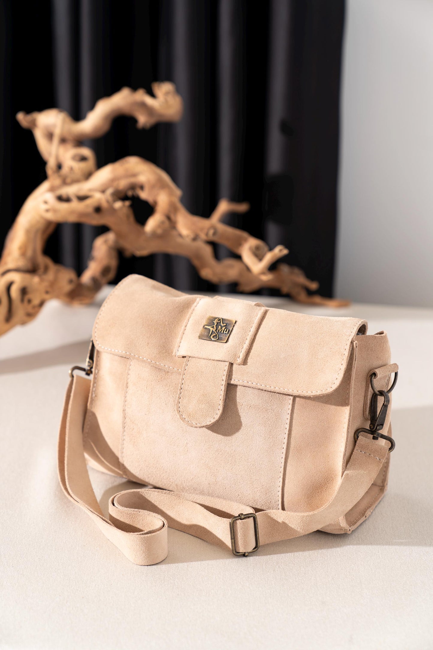 Women's suede bag,real leather,name kephren salmon crossbody bag