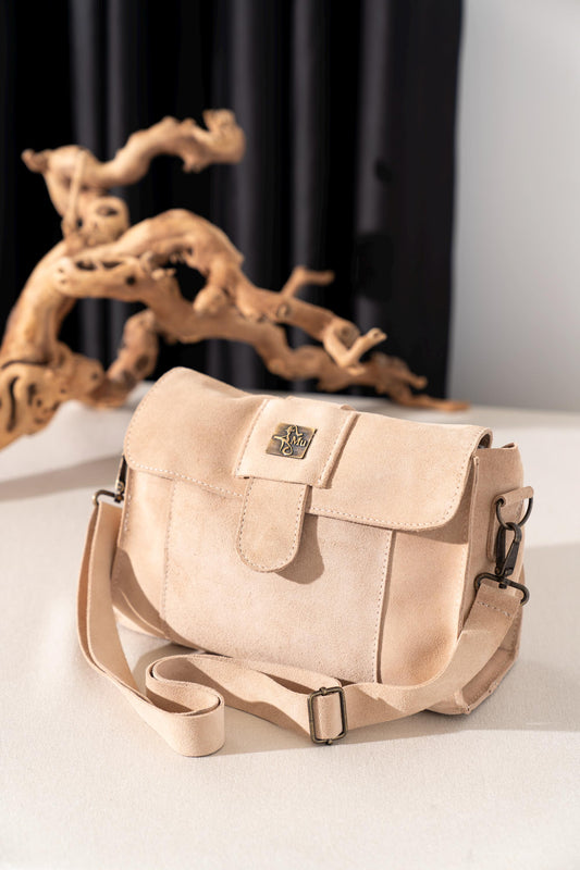 Women's suede bag,real leather,name kephren salmon crossbody bag