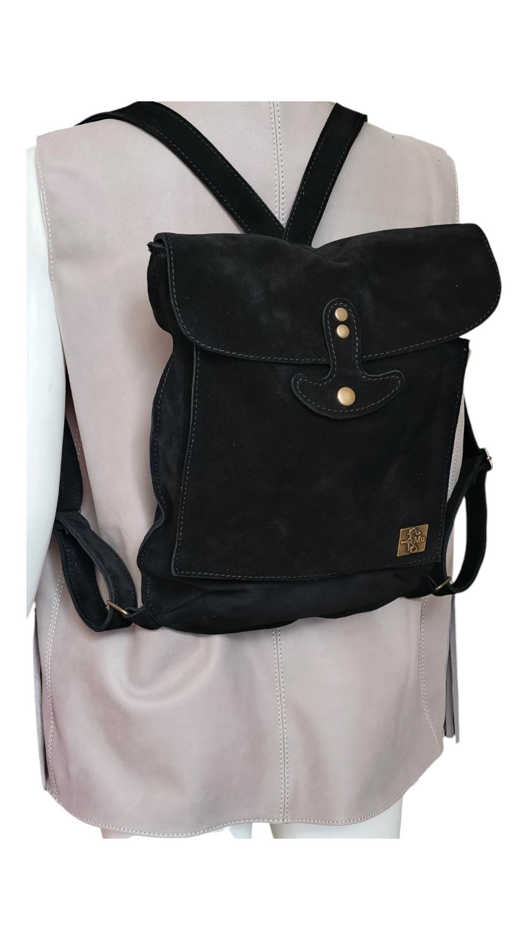 Women's backpack ,genuine suede leather - görsel 2