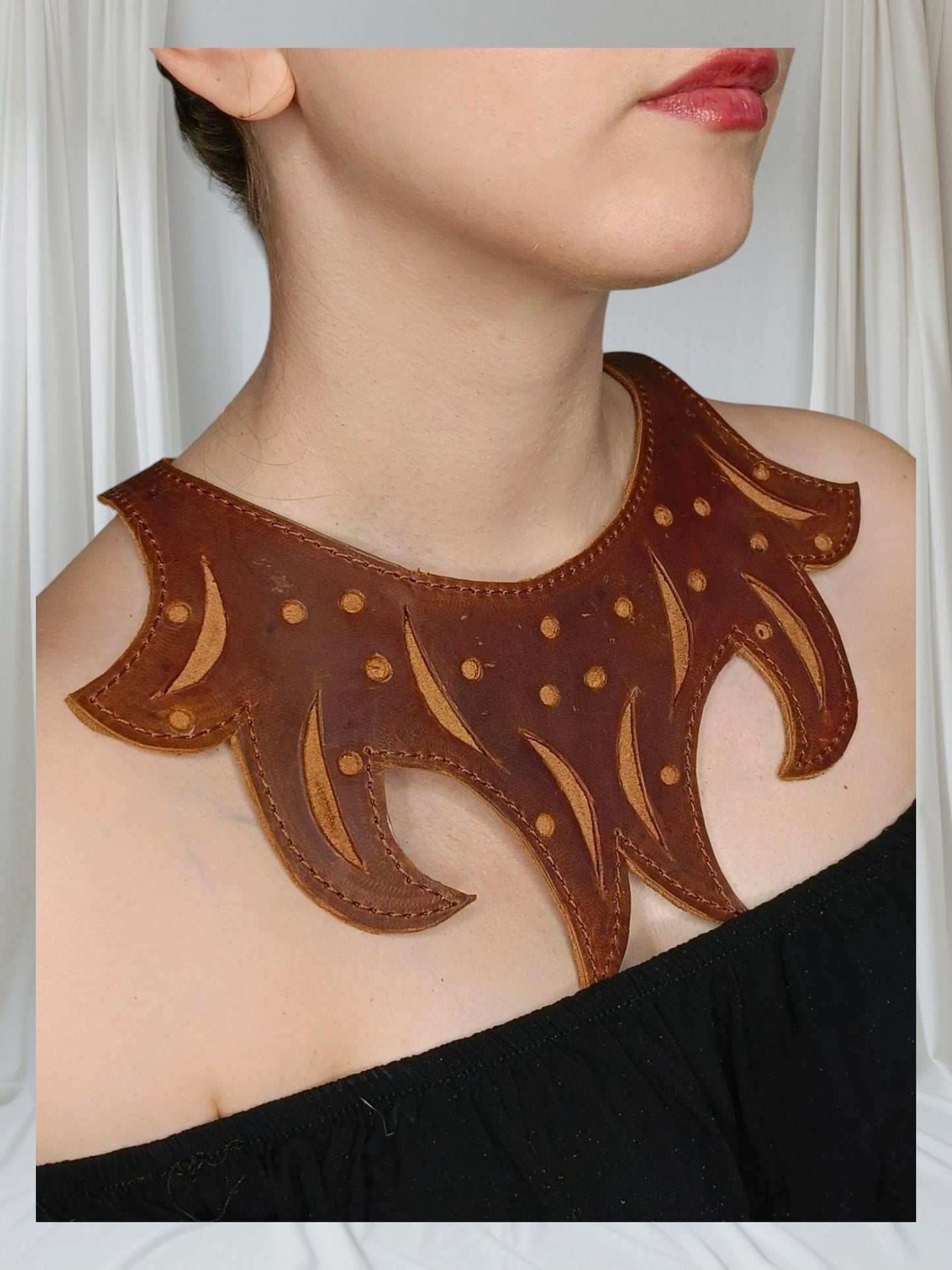 Genuine leather necklace