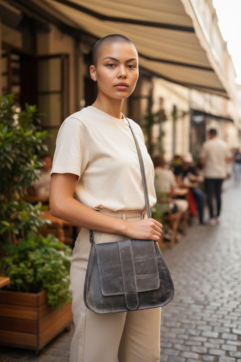 women's shoulder bag made of genuine leather - görsel 3