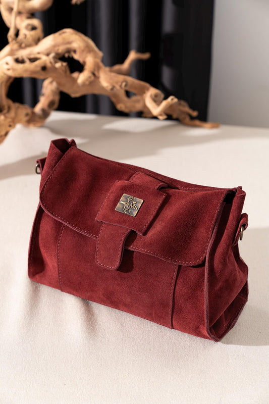Suede Leather Handbag: Women's Crossbody Bag