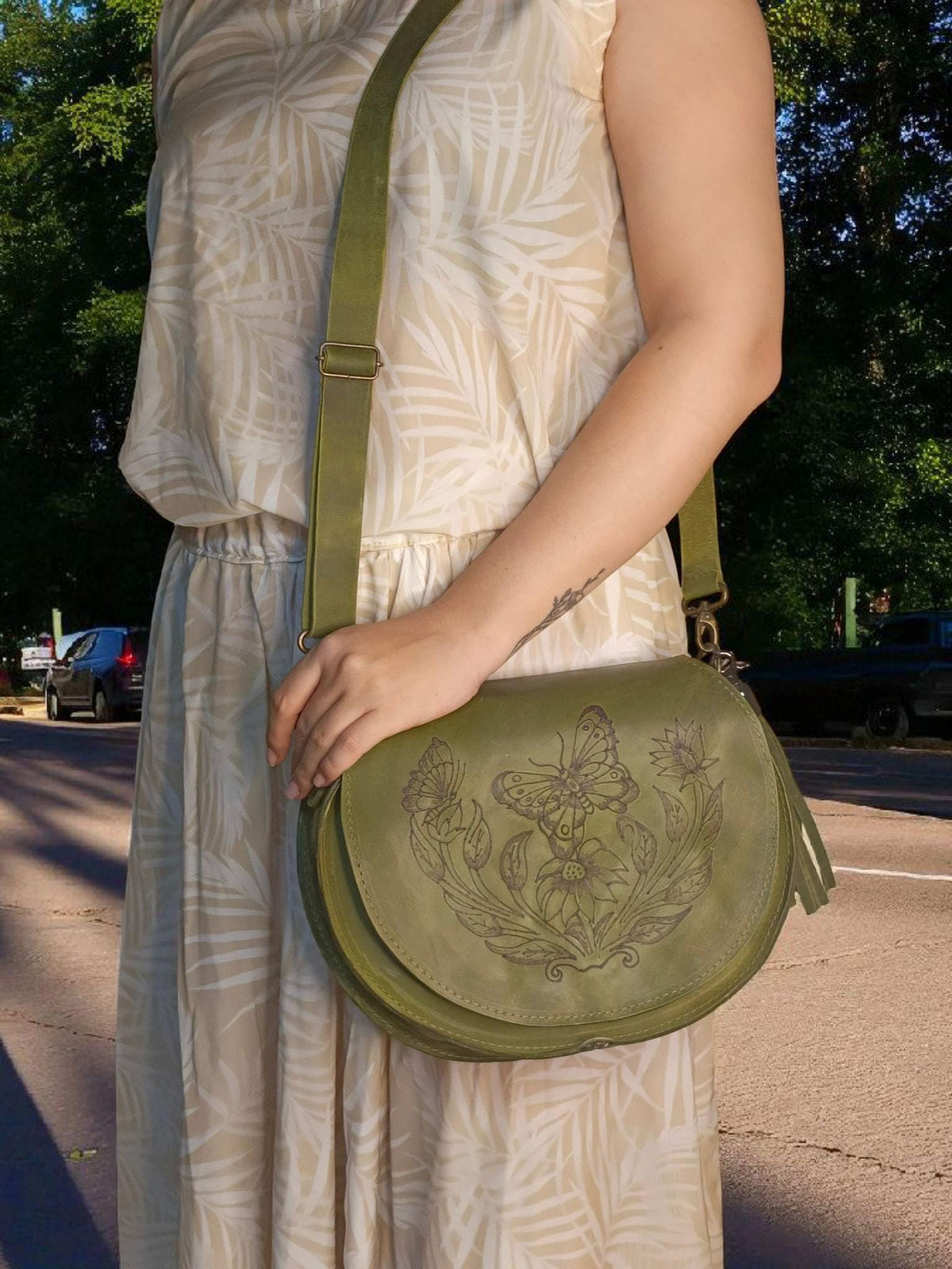 Women's genuine leather shoulder bag - görsel 4
