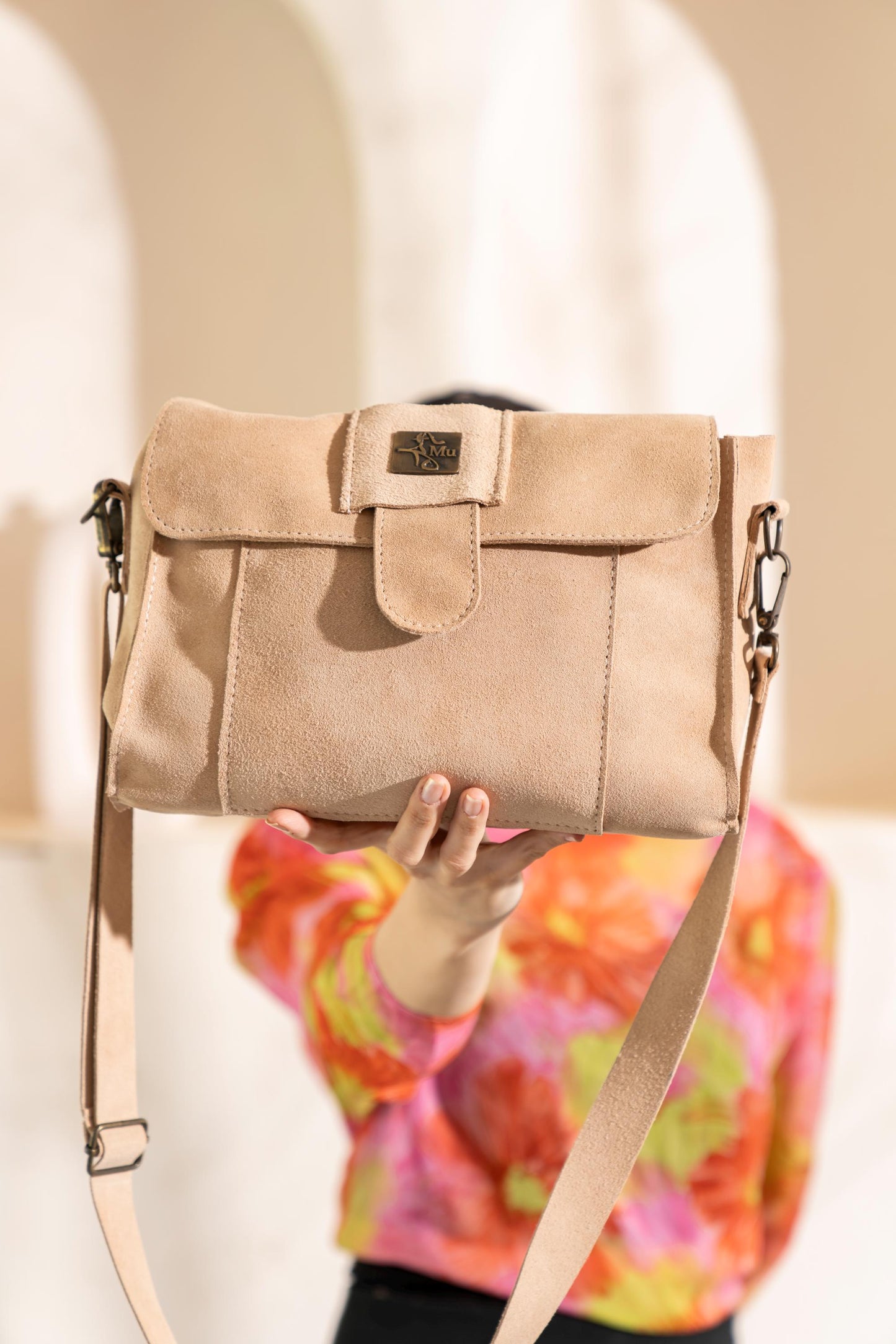 Women's suede bag,real leather,name kephren salmon crossbody bag