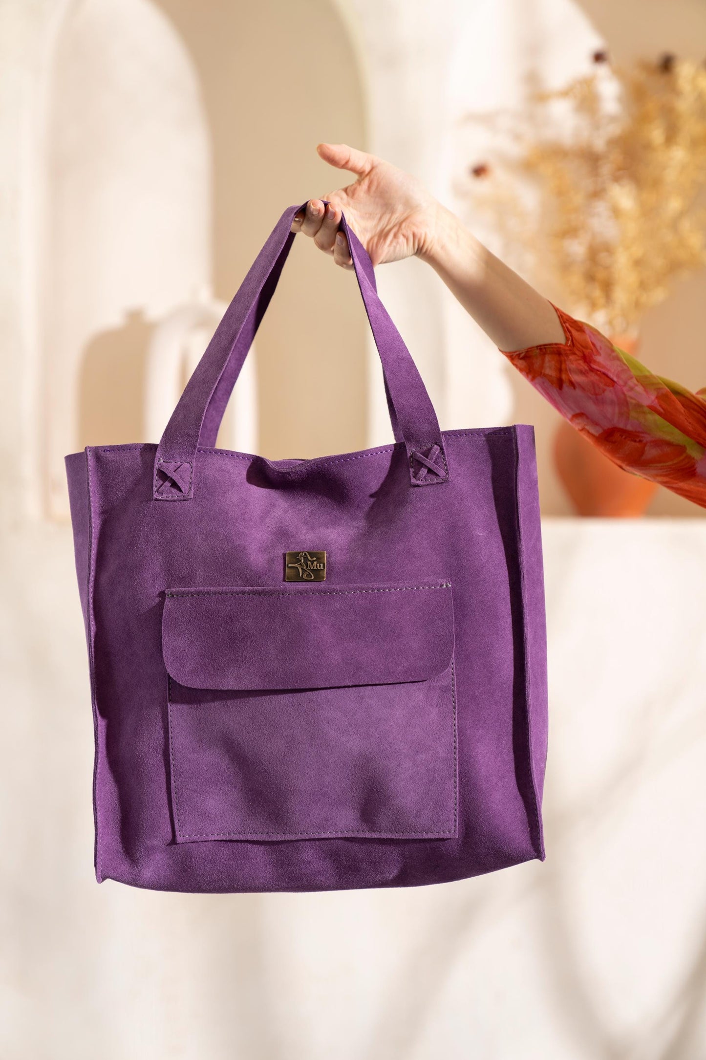 Women's suede bag, product name citre, both cross-body and shoulder bag