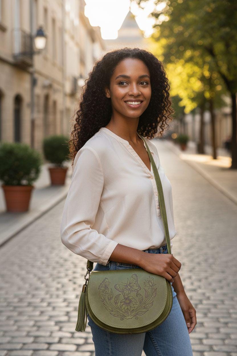Women's genuine leather shoulder bag - görsel 3