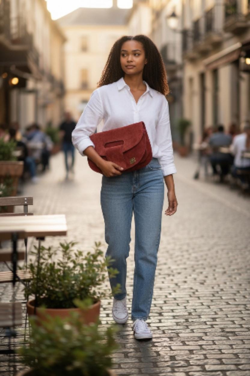 Genuine suede leather women's bag