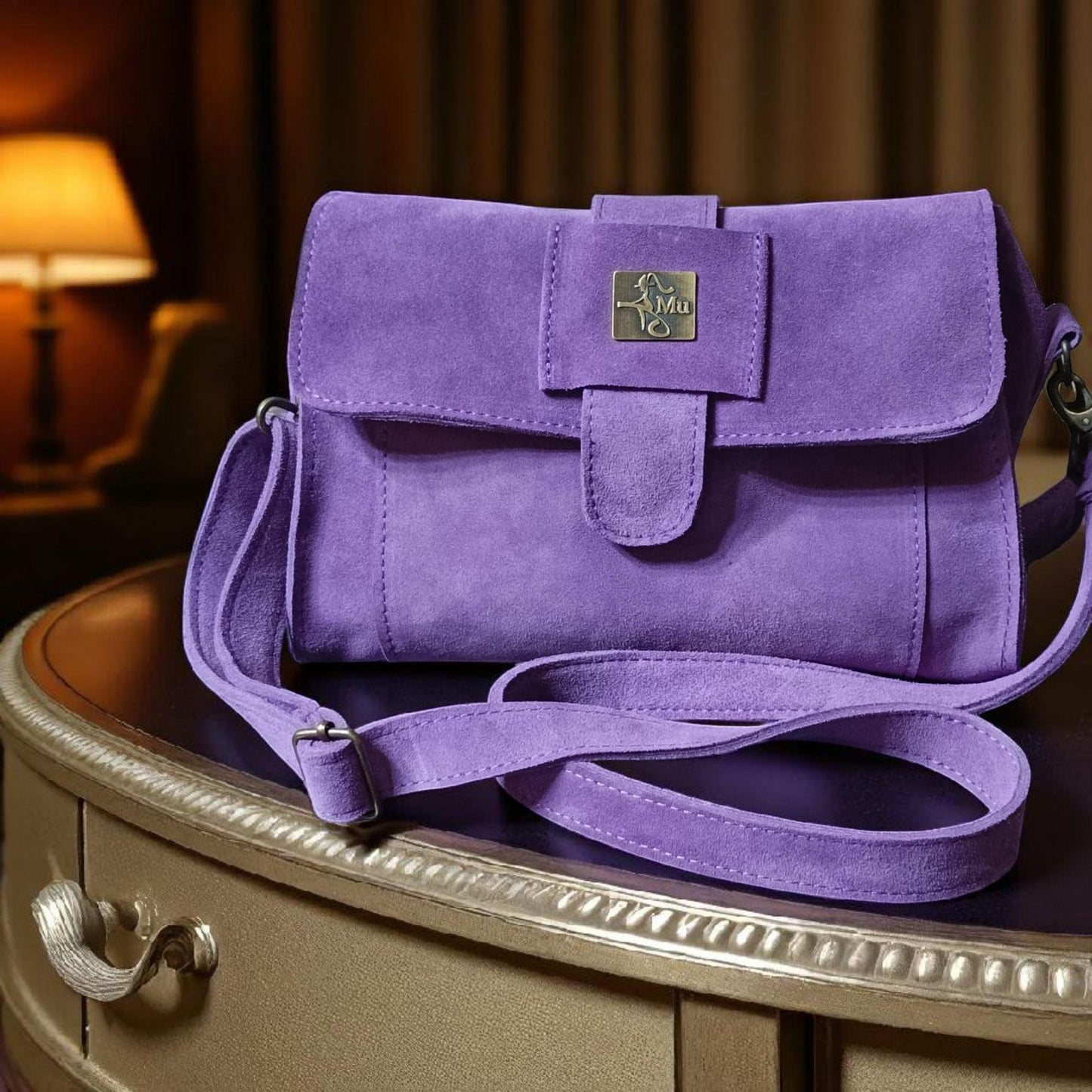 real leather suede women handbag
