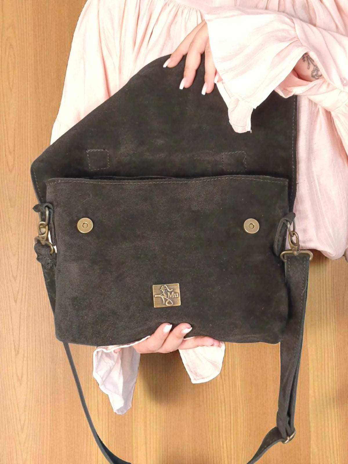 women's genuine suede leather shoulder bag - görsel 3