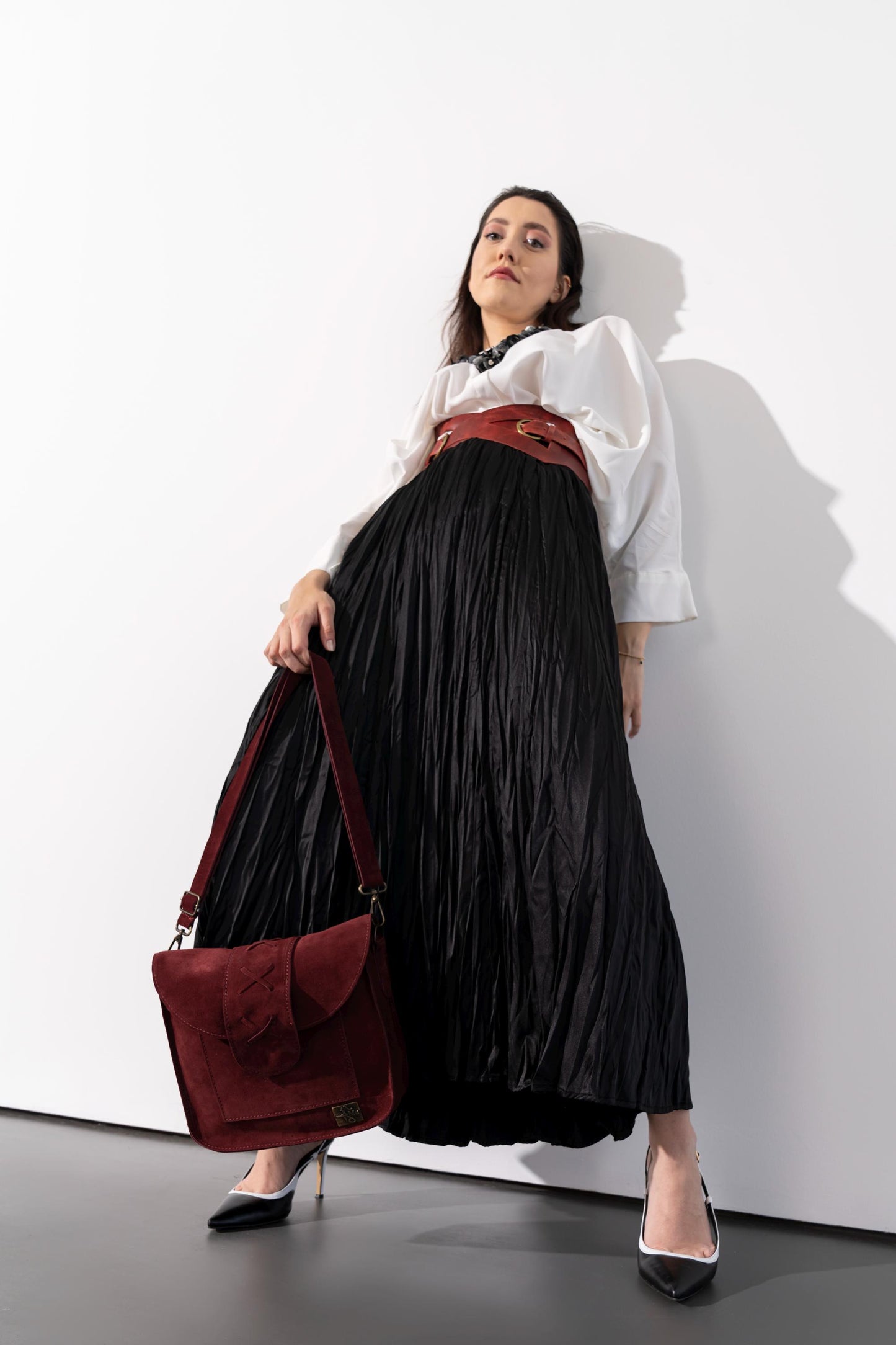 women suede bag,real leather,name bastet,burgundy color,suede