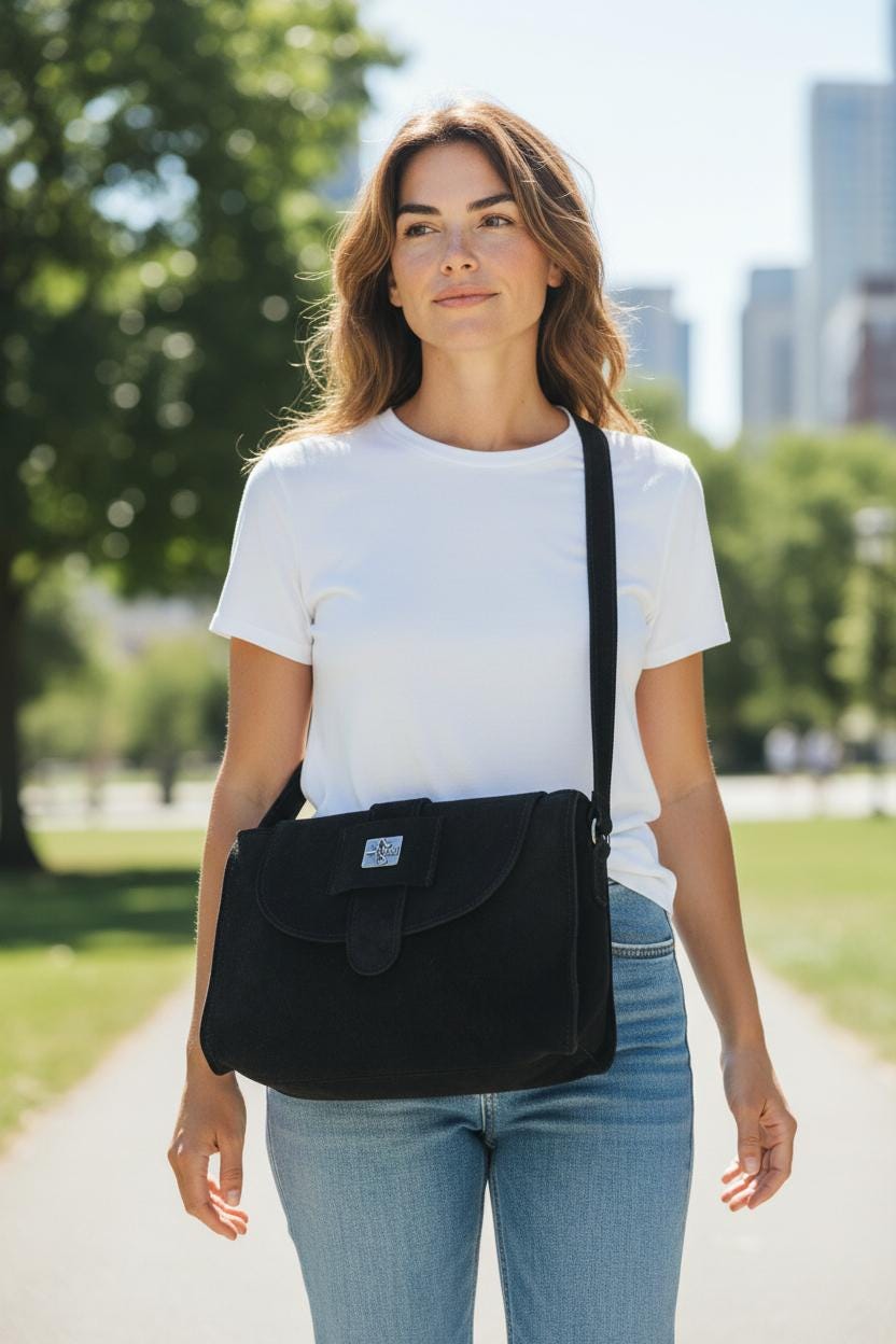 women's real suede leather bag, shoulder bag