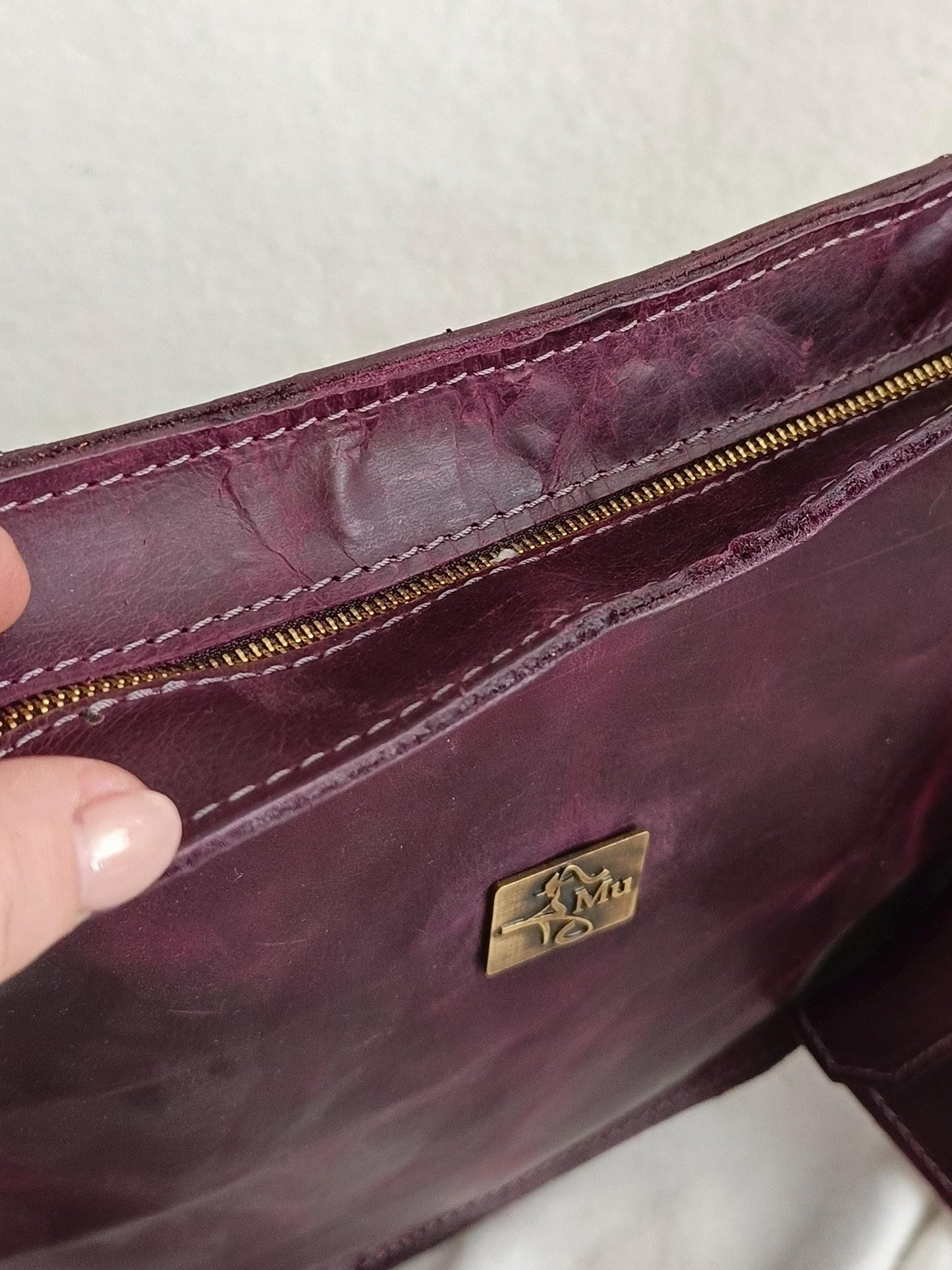 Genuine Leather Crossbody Bag with Wallet & Tassel
