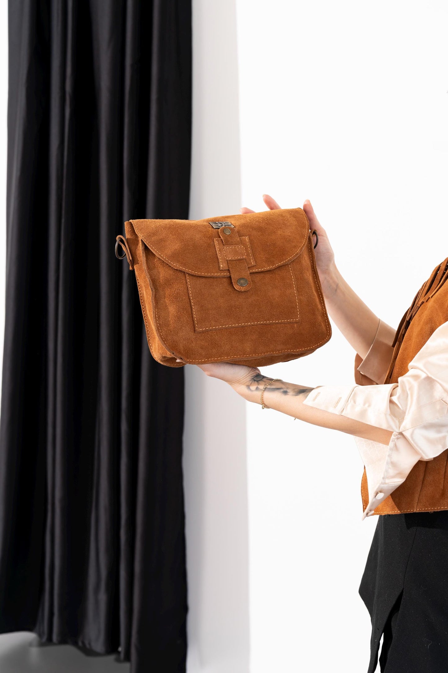 women suede handbag,genuine suede leather