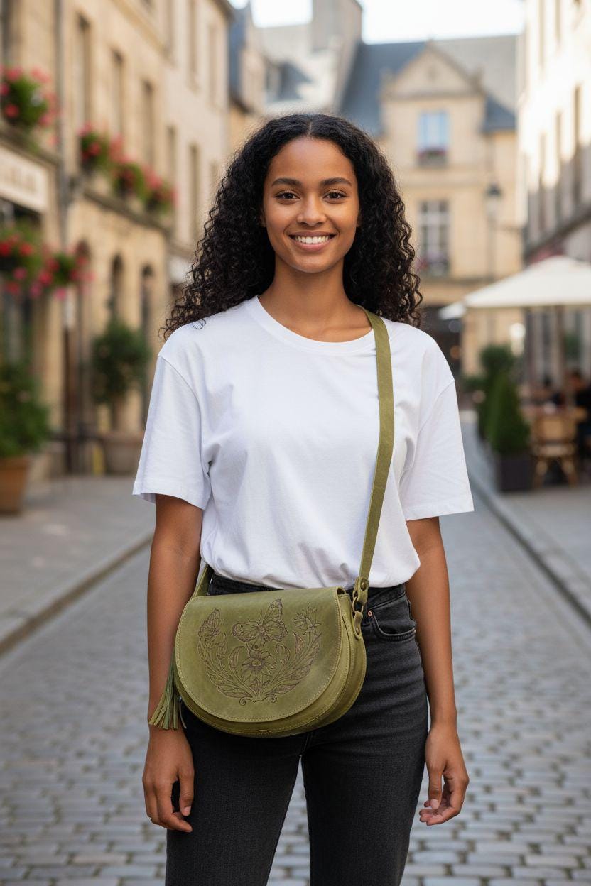 Women's genuine leather shoulder bag - görsel 2