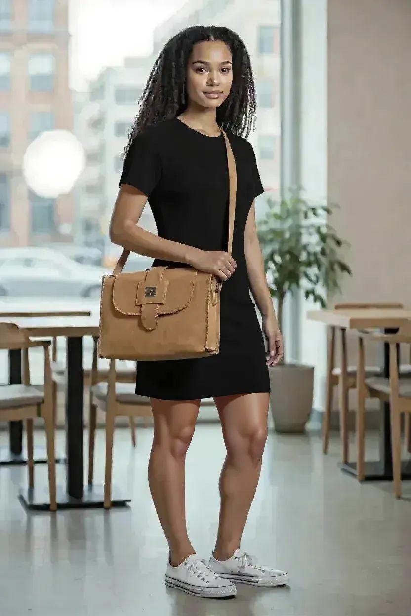 Woman Bag Taba Leather - görsel 5