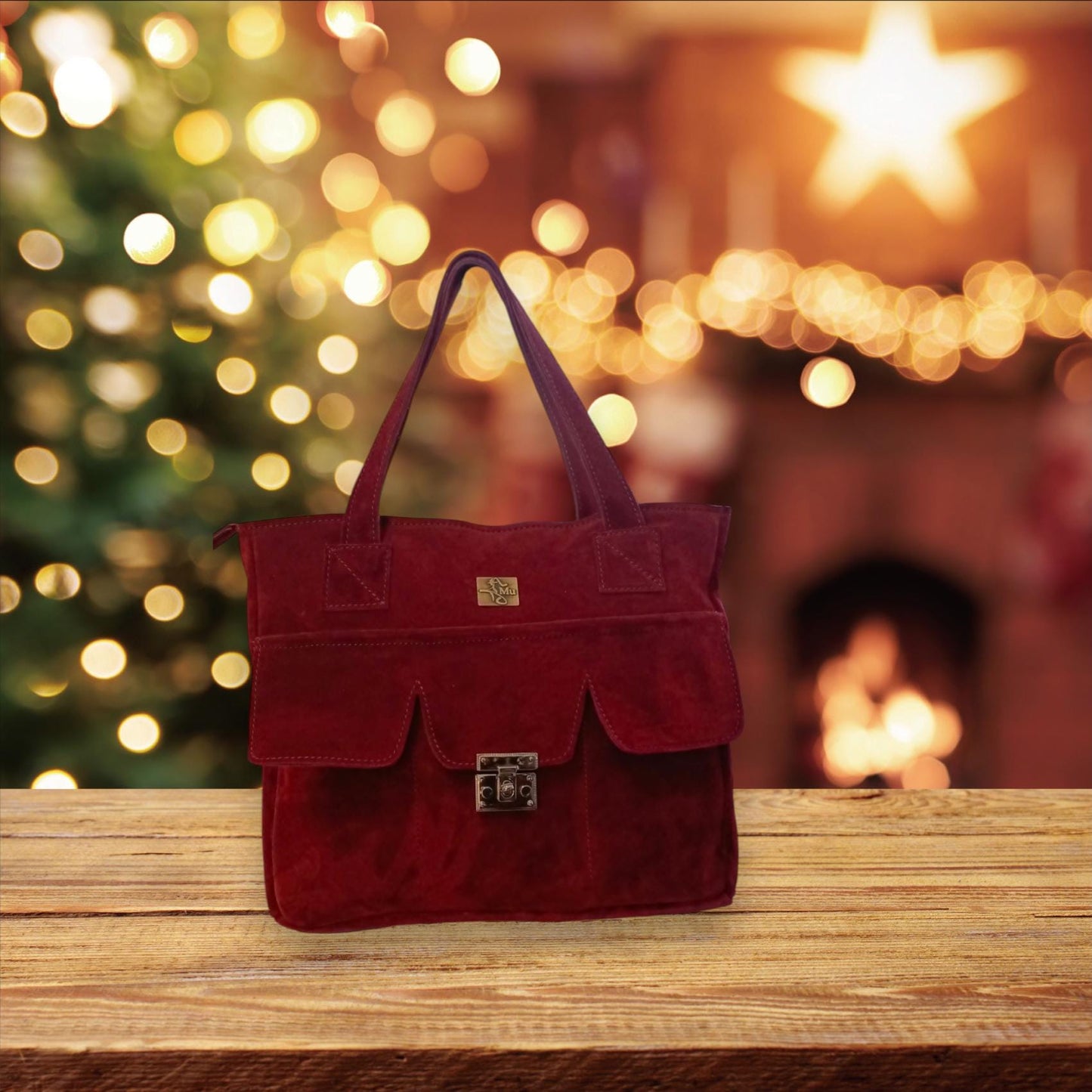 women suede bag, made of genuine leather, laptop bag