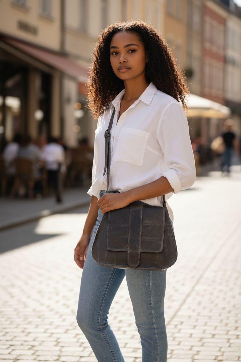 women's shoulder bag made of genuine leather - görsel 3