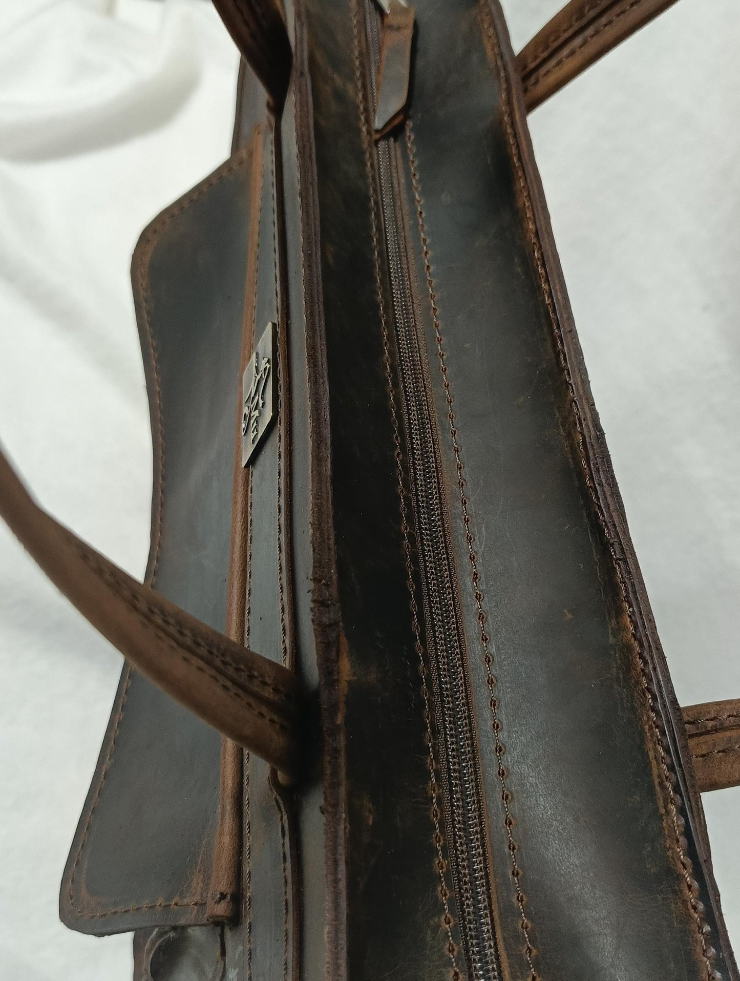 Genuine Leather Tote Bag: Nagada Design, Long & Short Handles