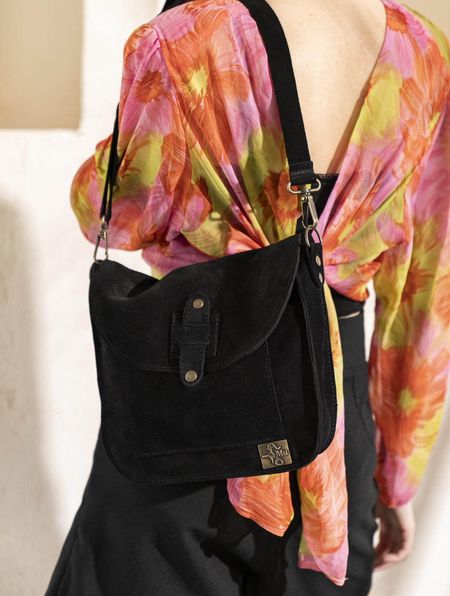 Real suede leather women's bag.carry elegance and comfort on your arm.