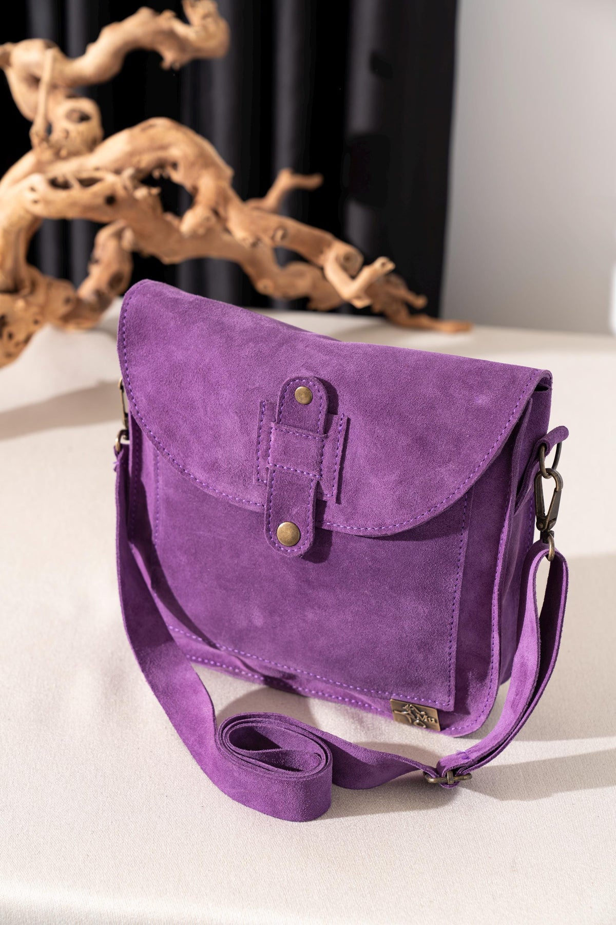 Women's suede bag,genuine leather,product name neferu,cross body bag