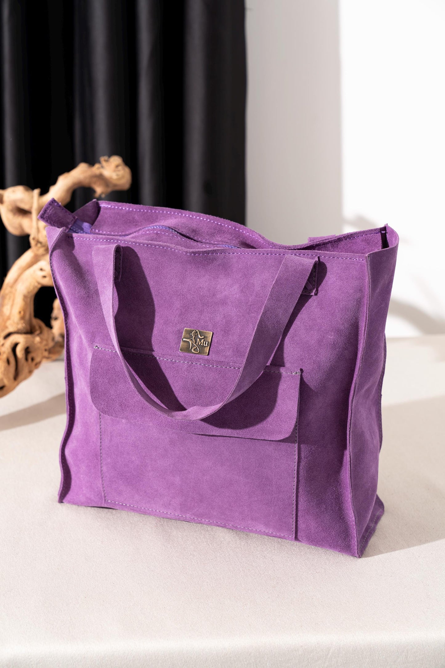 Women's suede bag, product name citre, both cross-body and shoulder bag