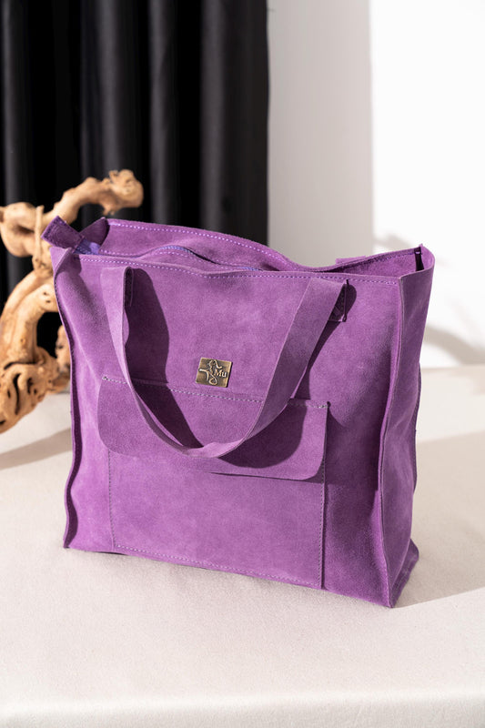 Women's suede bag, product name citre, both cross-body and shoulder bag