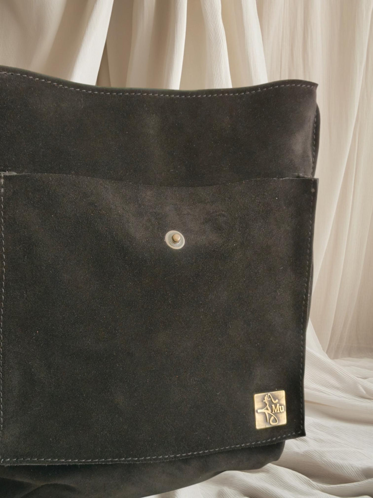 Women's backpack ,genuine suede leather - görsel 5