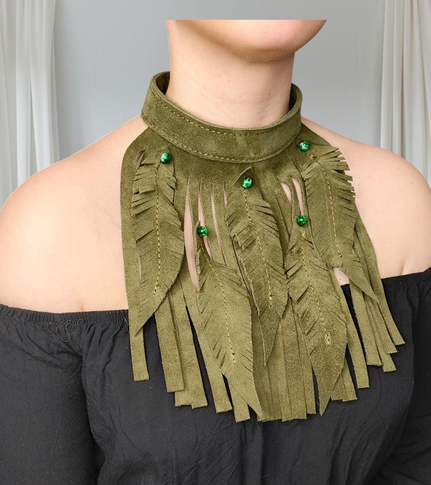 Genuine leather necklace