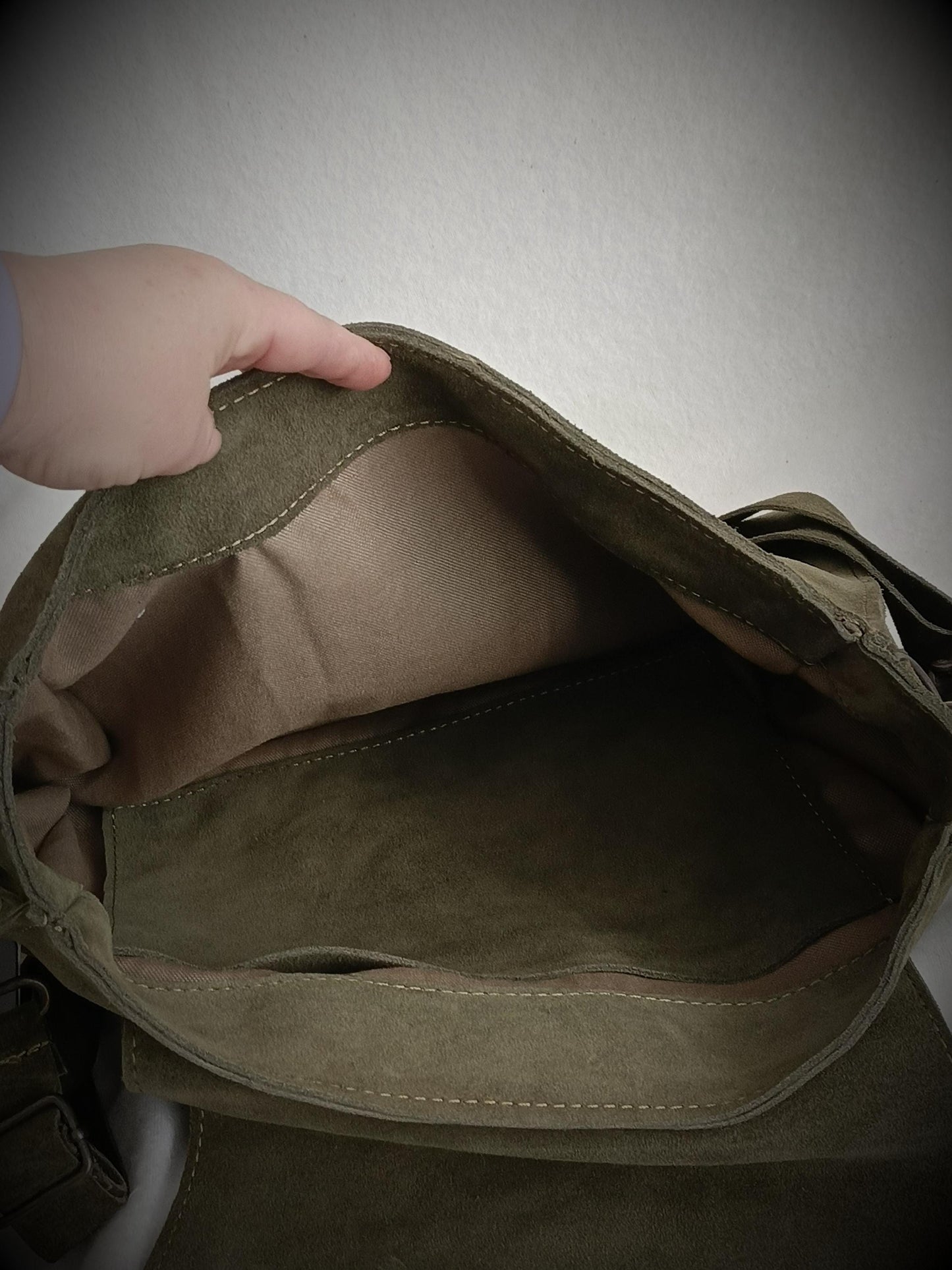 genuine suede leather shoulder bag