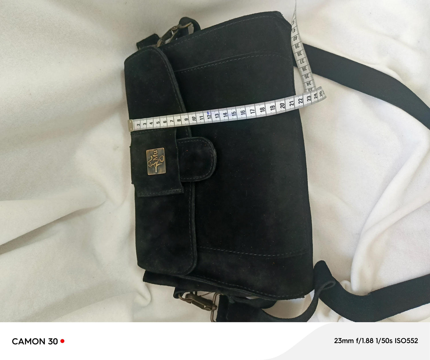 Women's suede bag model name kephren black ,made of genuine leather