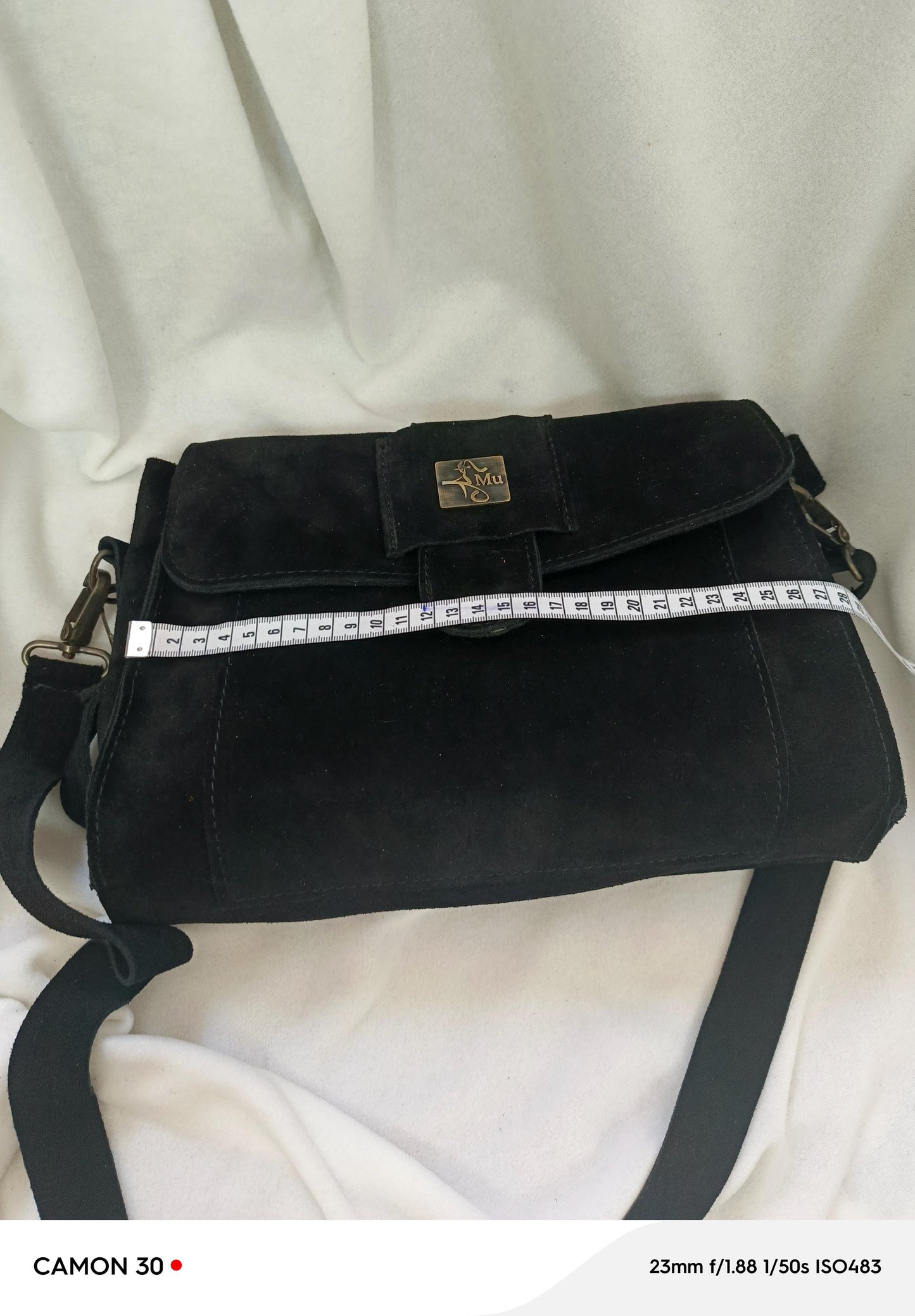 Women's suede bag model name kephren black ,made of genuine leather