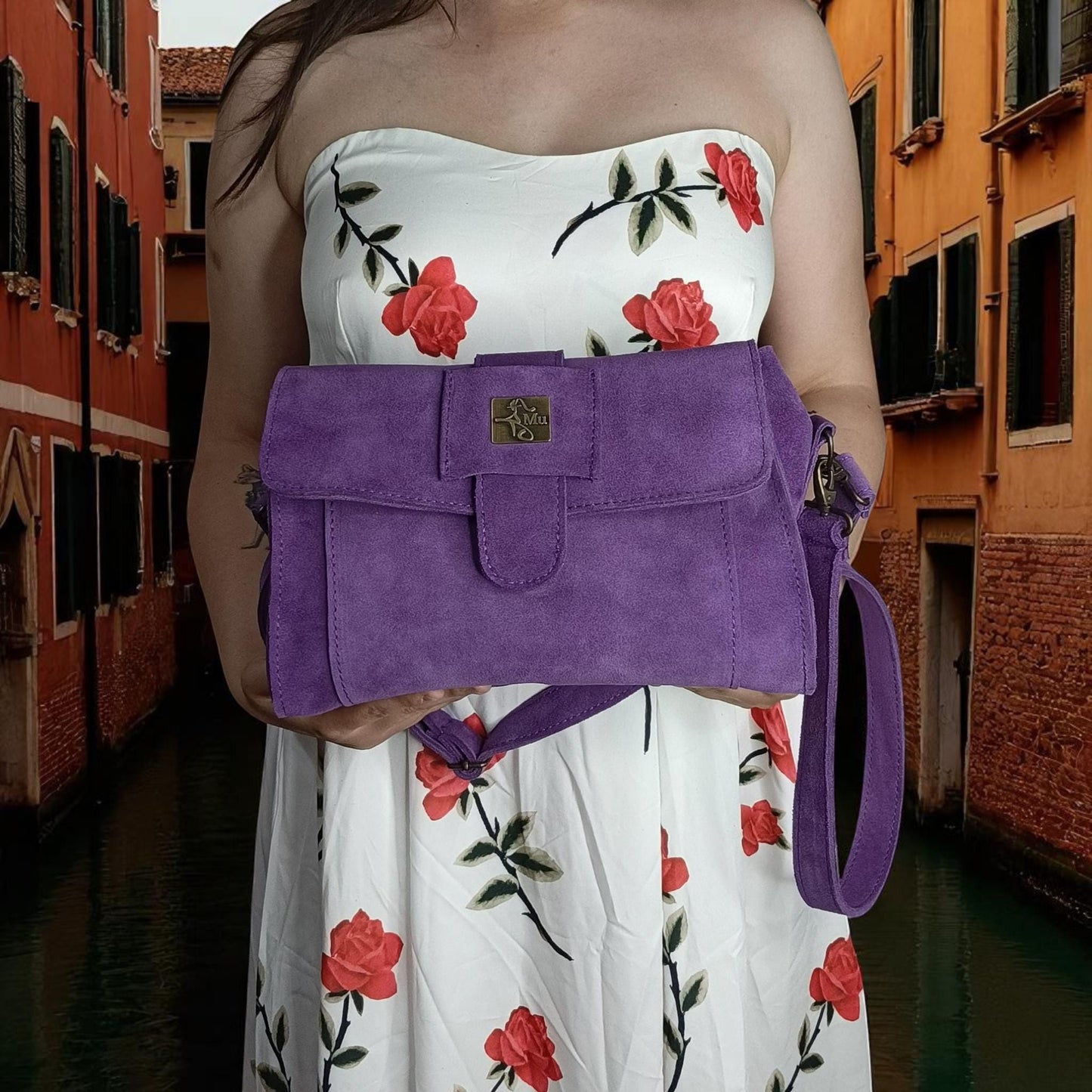 real leather suede women handbag