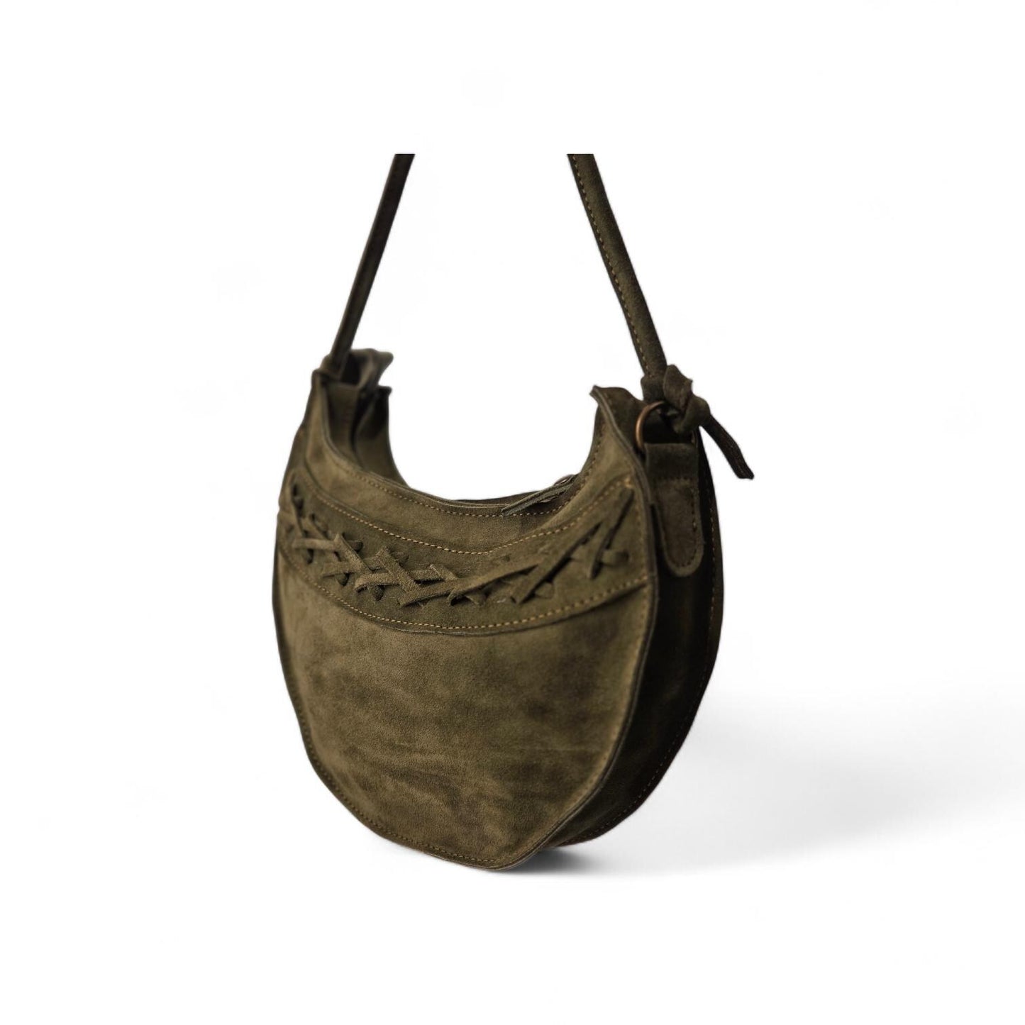 Suede women's handbag, made of genuine leather.