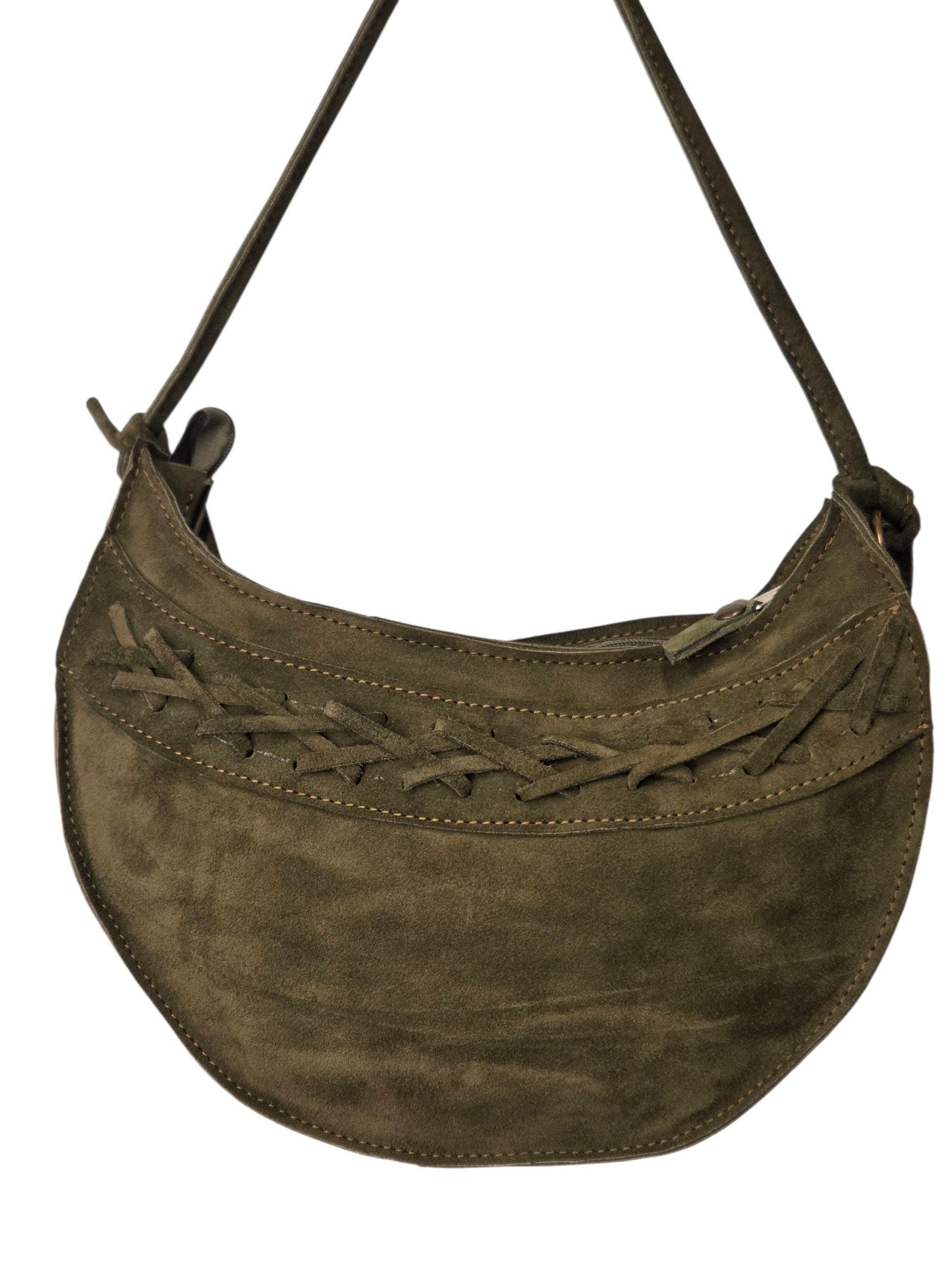 Suede women's handbag, made of genuine leather.