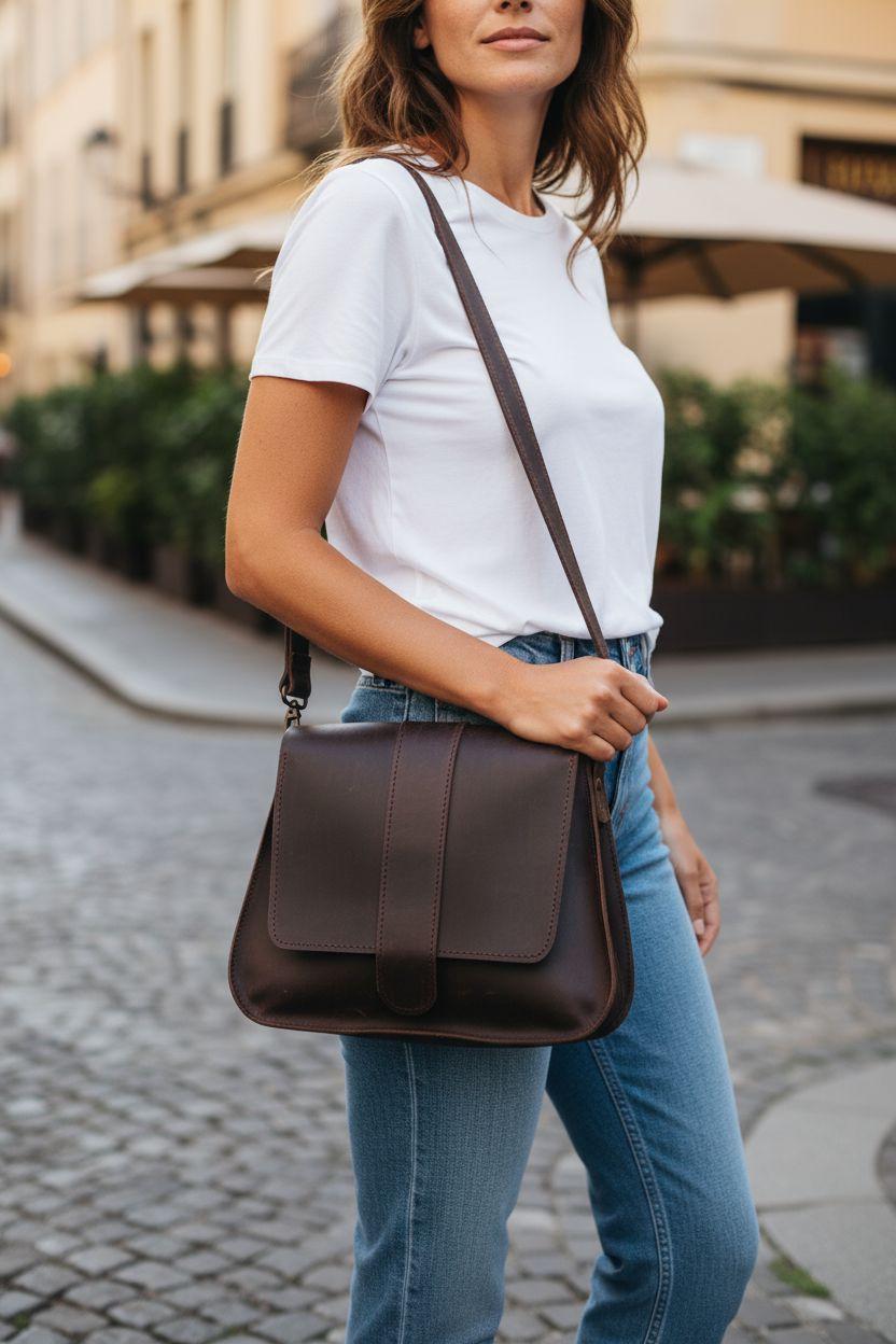 women's shoulder bag made of genuine leather - görsel 2