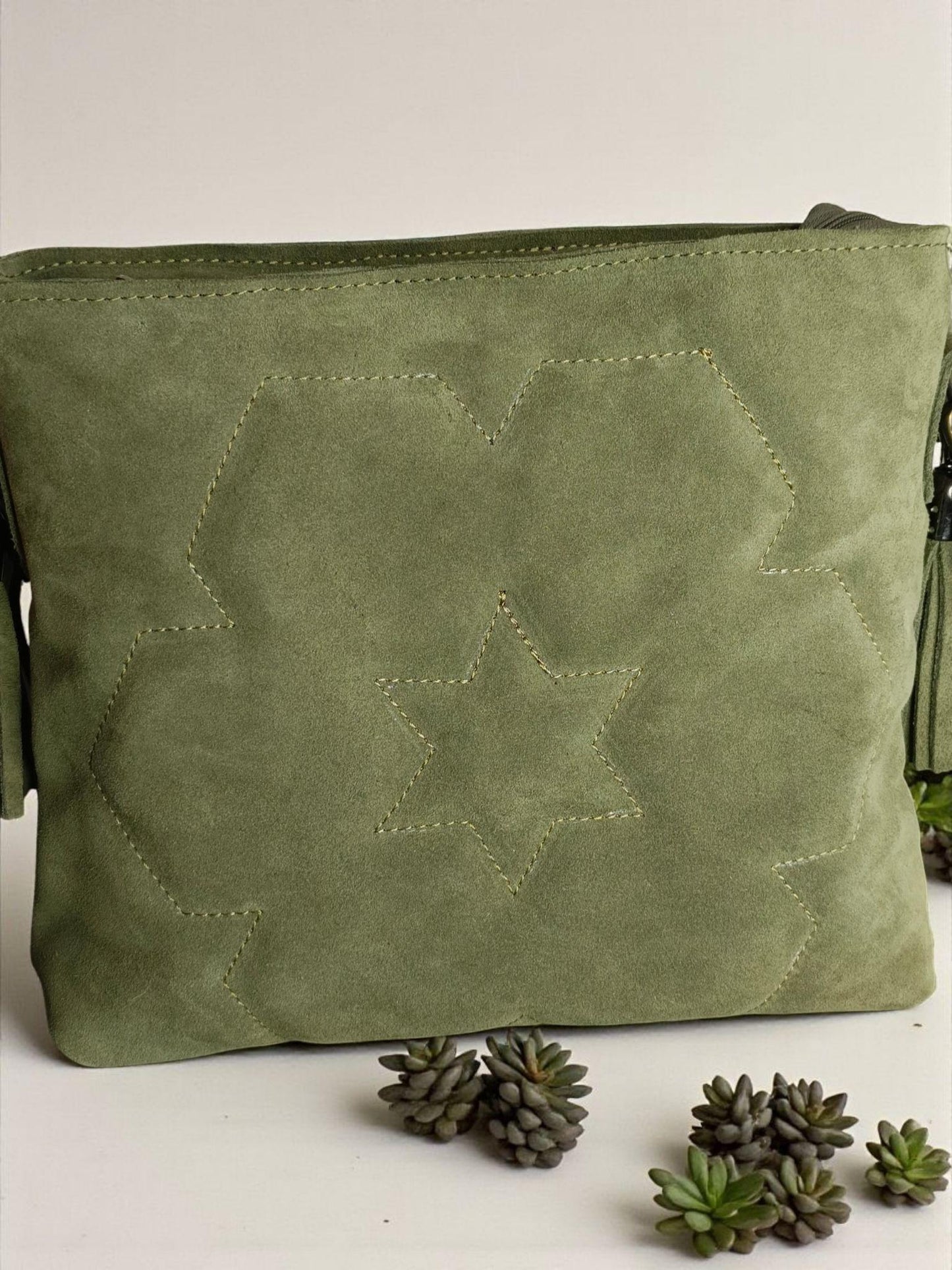 Made of real suede leather. Women's shoulder bag name is Hope