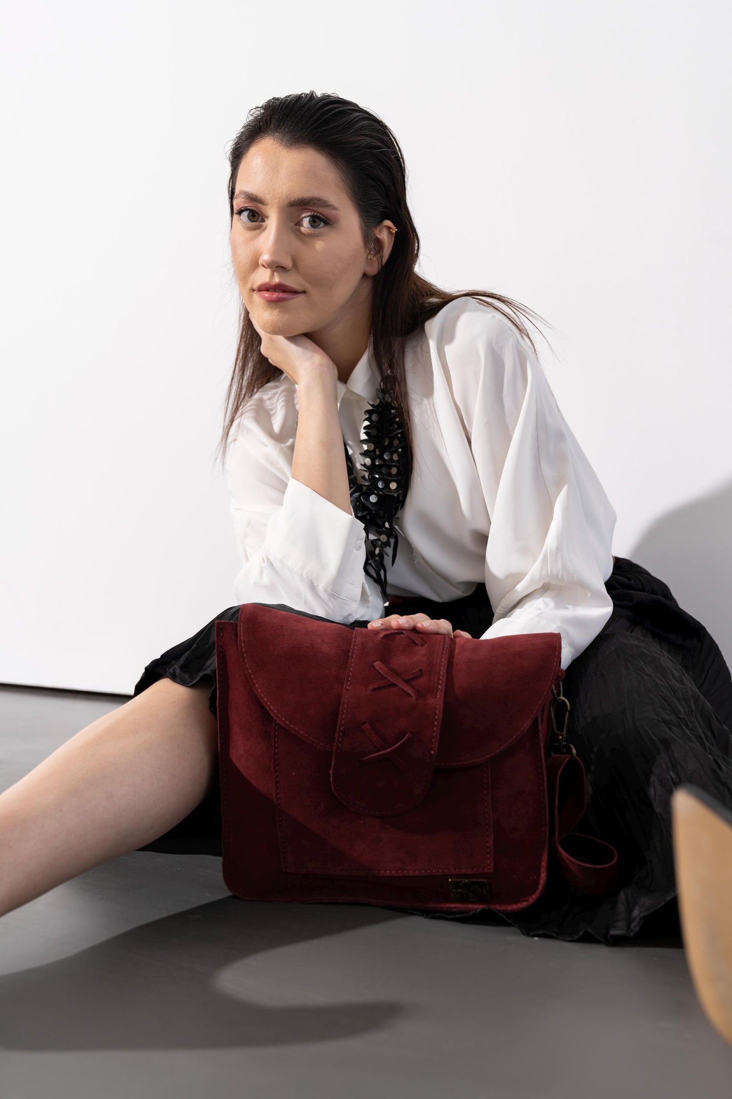 women suede bag,real leather,name bastet,burgundy color,suede