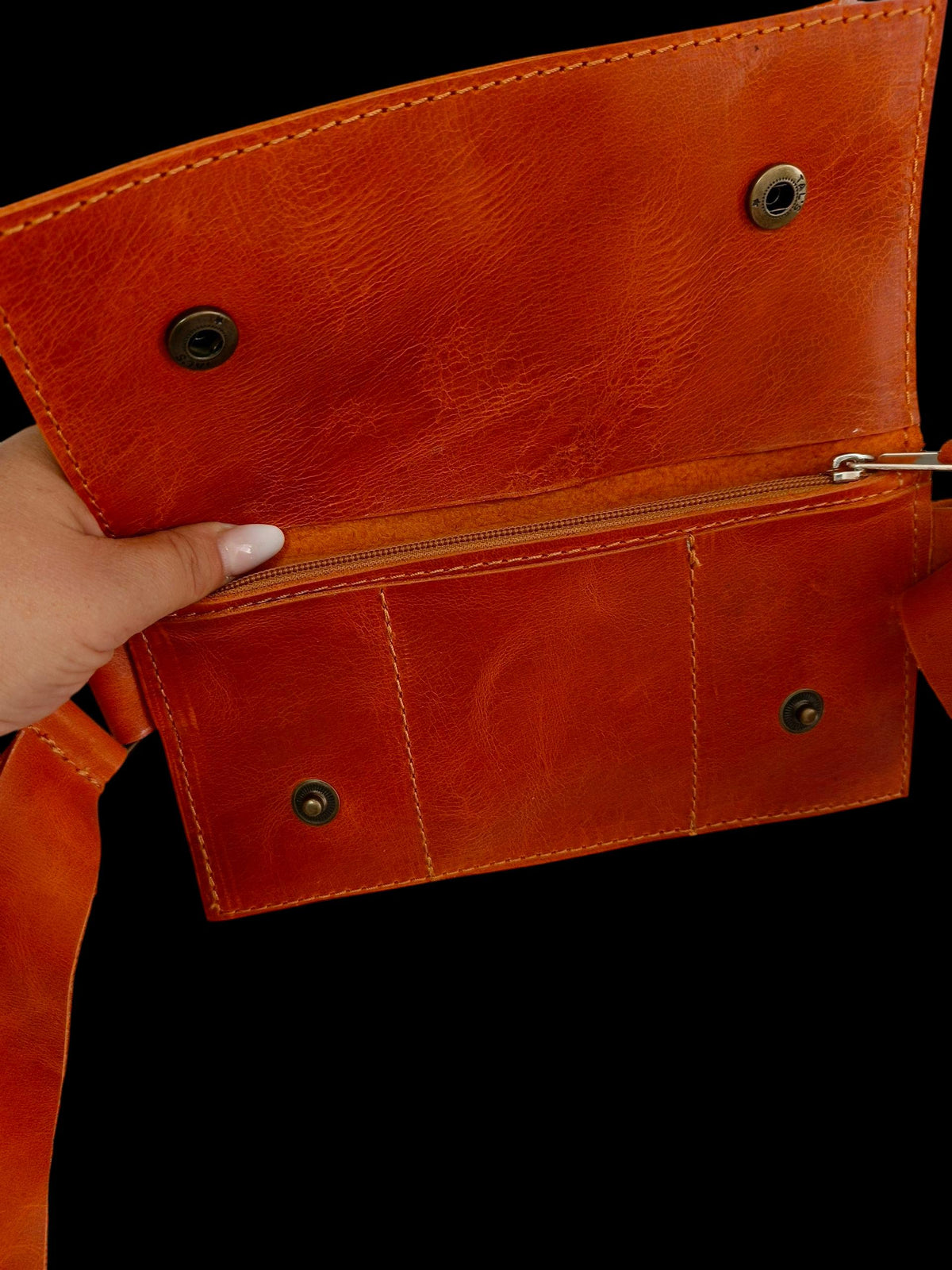 Women's crossbody wallet bag 100% leather - görsel 5
