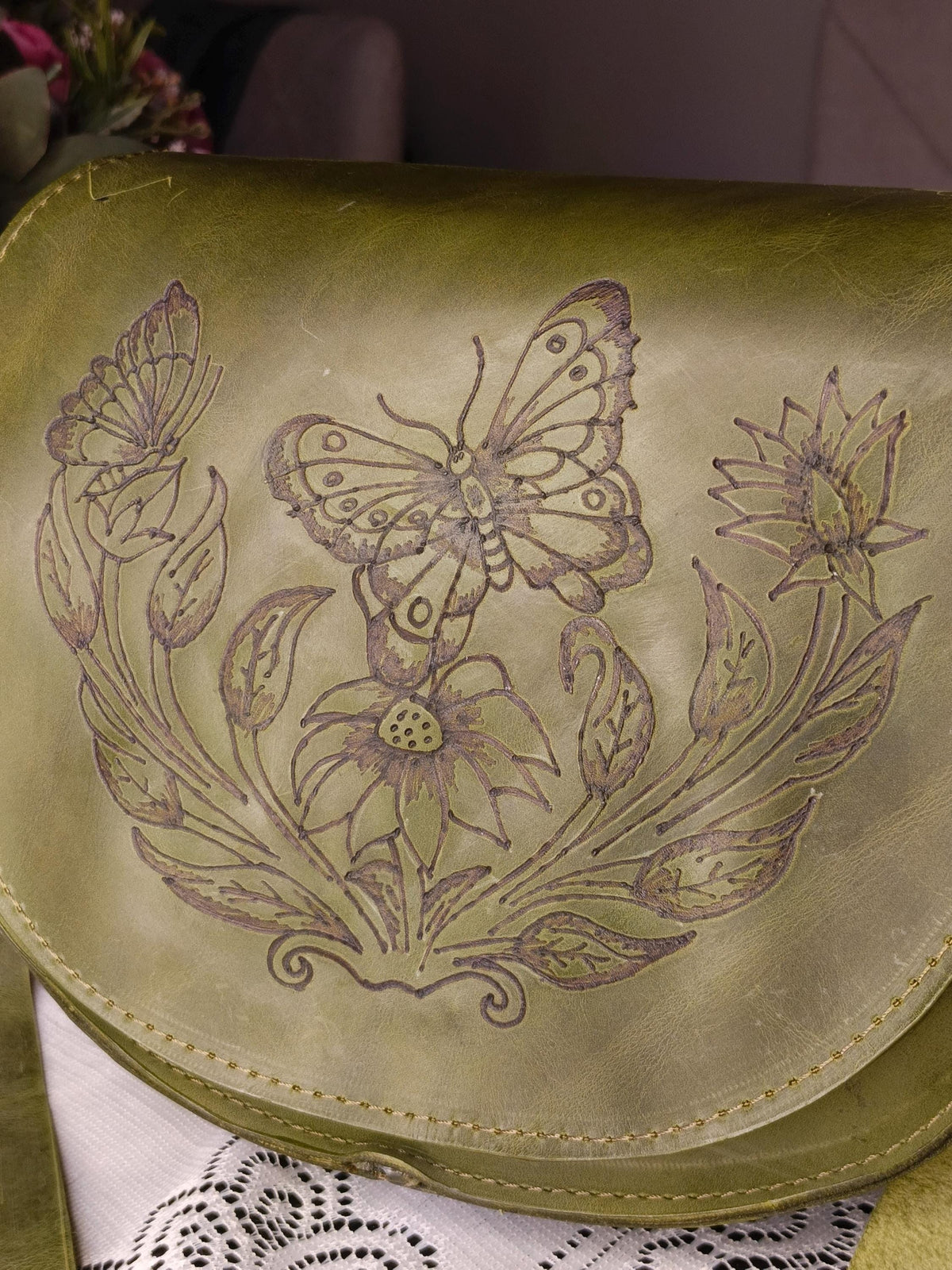 Women's genuine leather shoulder bag - görsel 5